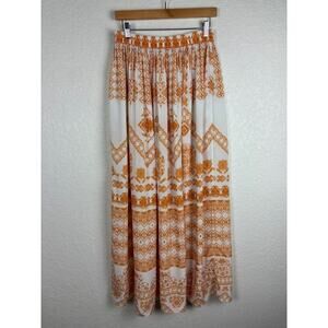 ROCOCO SAND Womens Maxi Skirt‎ Size Medium White Orange
